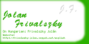 jolan frivalszky business card